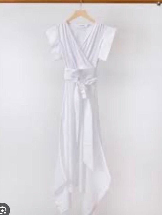 Dresses & Skirts - Ioanna Kourbela “Snow White” White Cotton Wrap Dress | Size Large